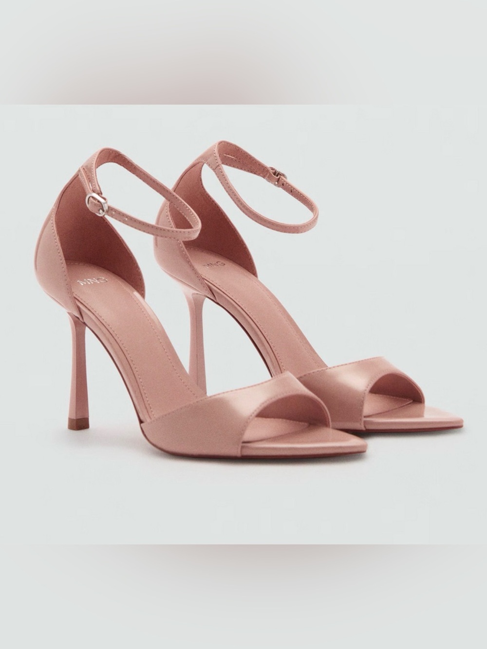 MANGO MNG NUDE ANKLE CUFFED SANDALS HIGH HEELS PUMPS SHOES SZ 38 US 7.5